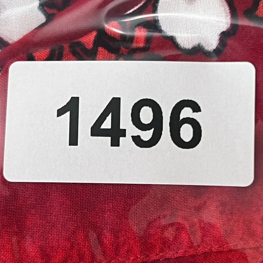 Champagnes Mens XXL Red Floral Hibiscus Rayon Hawaiian Button Up Shirt Thailand